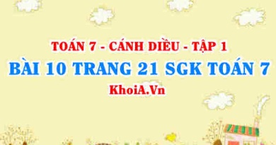 Bài 10 trang 21 SGK Toán 7 tập 1 Cánh Diều